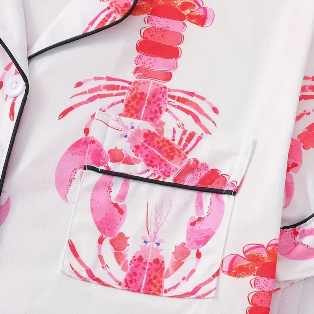 NWOT Lobster PJ pajama set, women’s L. - Picture 8 of 12